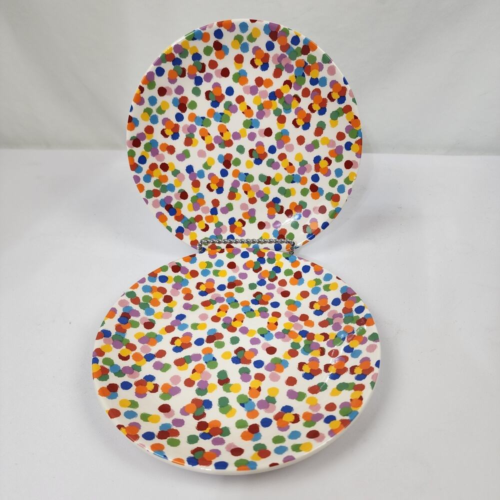 Coton Colors Happy Everything Laura Johnson Polka Dot Confetti 8" Lunch Plate